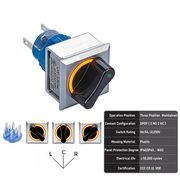 Orange 3-Position DPDT Maintained