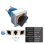 Orange 3-Position DPDT Momentary