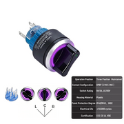 Purple 3-Position DPDT Maintained