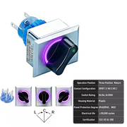 Purple 3-Position DPDT Momentary