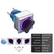 Purple 3-Position DPDT Momentary