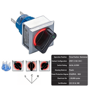 Red 3-Position DPDT Maintained