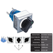 White 3-Position DPDT Maintained