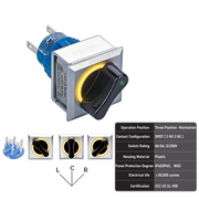 Yellow 3-Position DPDT Maintained