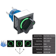 Green 3-Position DPDT Maintained