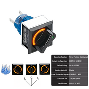 Orange 3-Position DPDT Maintained
