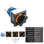 Orange 3-Position DPDT Momentary