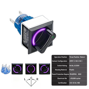 Purple 3-Position DPDT Momentary