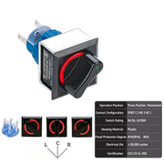 Red 3-Position DPDT Maintained