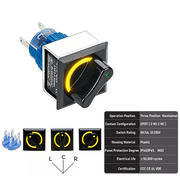 Yellow 3-Position DPDT Maintained