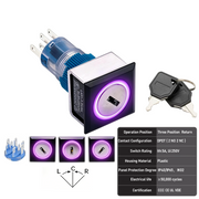 Purple 3-Position DPDT Momentary