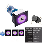 Purple 3-Position DPDT Momentary