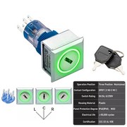 Green 3-Position DPDT Maintained