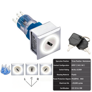 White 3-Position DPDT Maintained