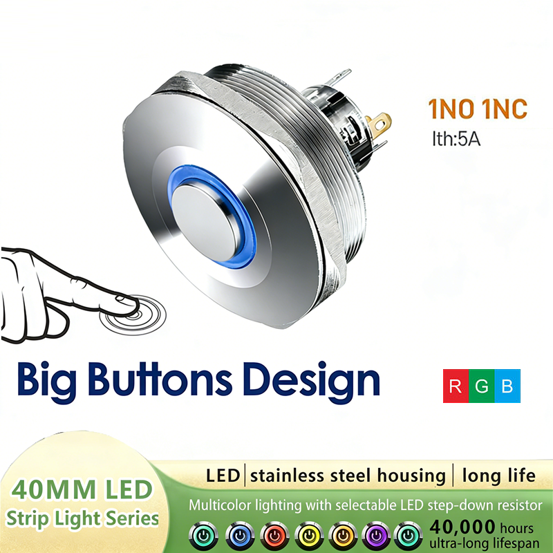 40mm Tri-color High Head Ring LED Illuminated Stainless Steel Anti-Van ...