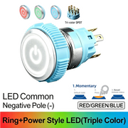 RGB DPDT Momentary common cathode (-)