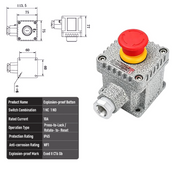 Red 1NO 1NC Maintained Button