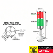 2-Tier 2-Color Red Flashing – Short Arm 220V