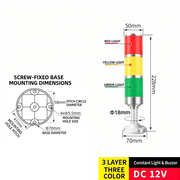 3-Tier 3-Color – Short Arm 12V