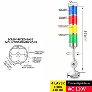 ‌4-Tier 4-Color – Bent Arm 110V