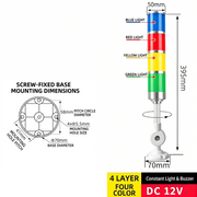 ‌4-Tier 4-Color – Bent Arm 12V