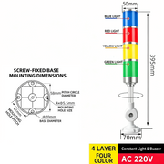 ‌4-Tier 4-Color – Bent Arm 220V