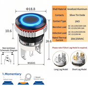 Blue LED Ring A Momentary