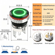 Green LED Ring A Momentary