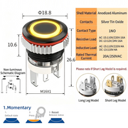 Yellow LED Ring A Momentary