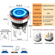 Blue LED Power A Momentary