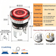Red LED Power A Latching