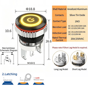 Yellow LED Power A Latching