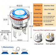 Blue LED Ring S Momentary