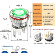 Green LED Ring S Momentary