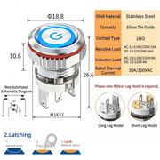 Blue LED Power S Latching