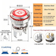Red LED Power S Latching