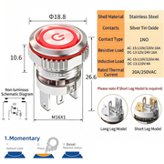 Red LED Power S Momentary