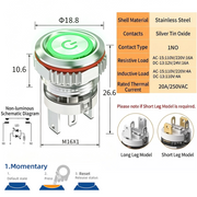 Green LED Power S Momentary