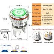 Green LED Power S Latching