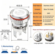 White LED Power S Momentary