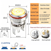 Yellow LED Power S Latching