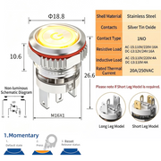 Yellow LED Power S Momentary