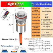 RGB Common anode LED Power S Momentary