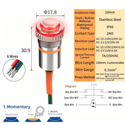Red LED Power S Momentary