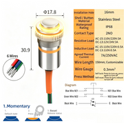 Yellow LED Power S Momentary