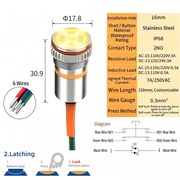 Yellow LED Power S Latching