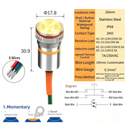 Yellow LED Power S Momentary