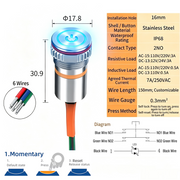 Blue LED Power S Momentary