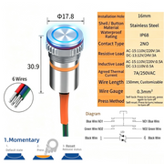 Blue LED Ring S Momentary