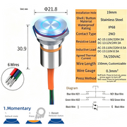 Blue LED Ring S Momentary